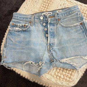 Re/done light color denim shorts . Gently worn Great condition